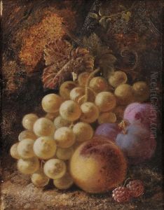 Still Life With Grapes, 
Peach, 
Plums, 
And Raspberries