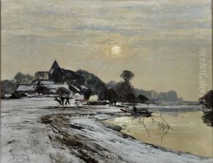 Niederrheinische Winterlandschaft Mit Blick Auf Wittlaer by Maximilian Clarenbach