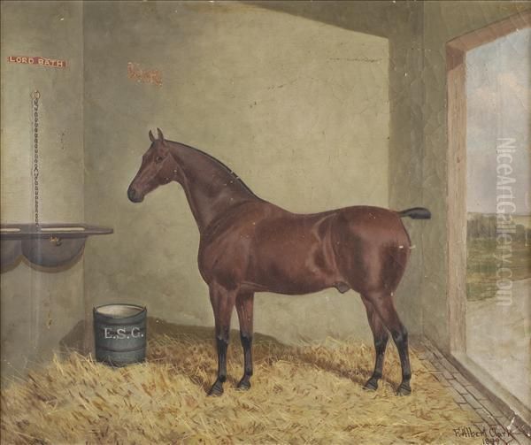 Lord Bath: A Bay Horse In A Stable Interior - view 1