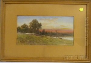 Sunset View With River by C. Myron Clark