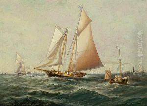 Yacht 
America 
 Winning Off Cowes by C. Myron Clark