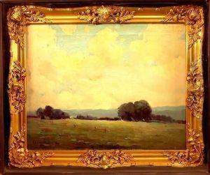 Landscape With Predominant Sky With Cumulus Clouds by Frances Clark