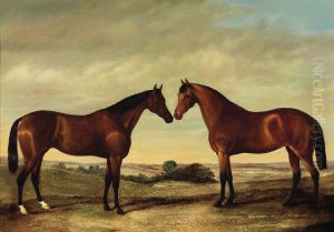 Pair Of Horses by James Senior Clark