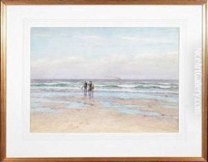 Parents And Children On The Beach At Cullercoats