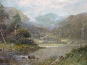 Highland River Scene by Louise Campbell Clark