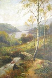 Landscapes With Shepherd And Sheep On A Tree Lined Path