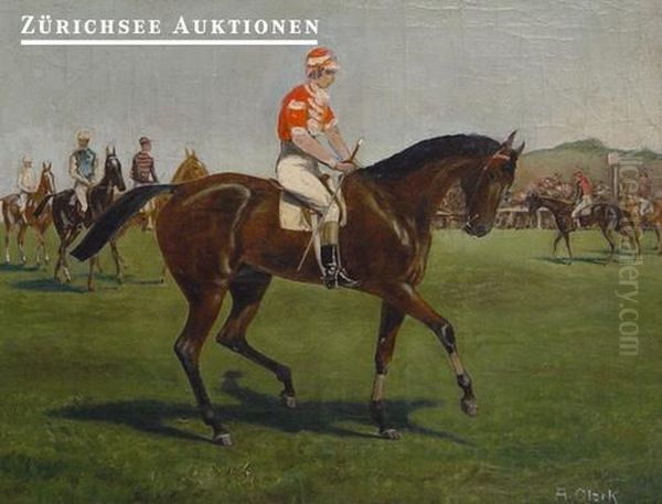 Jockeys Beim Einreiten - view 1
