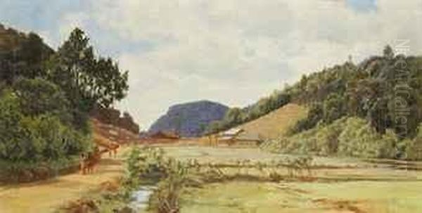 Figures On A Track Near A Tea Factory, Ceylon - view 1