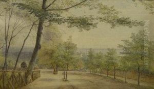 The Valley Bridge And Duck Pond Scarborough by Robert Clarkson