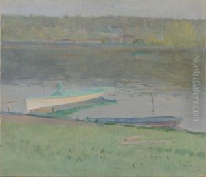 Les Barques, Sur La Seine En Amont De Rouen by Jean Eugene Clary