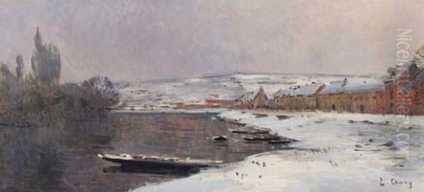 Bord De Riviere Sous La Neige - view 1