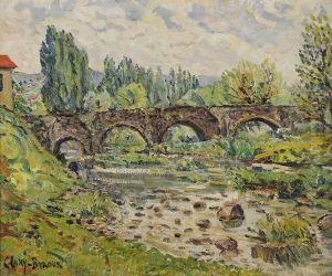 Paysage Au Pont by Adolphe Clary-Baroux