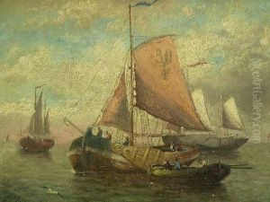 Fishing Vessels In Calm Water by H. Classens