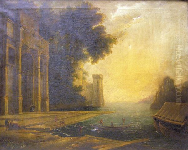 Boat Coming Into A Classical Harbour - view 1