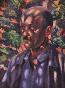 Portrait Of A Man Head And Shoulders In A Garden