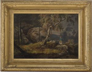 Rocky Mountain Side With A Birch Tree by Johan Christian Clausen Dahl
