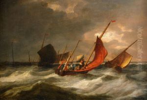 Segelbatar Pa Upprort Hav by John Clay