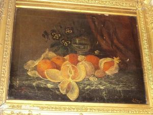 Still Life Of Oranges, Pansies And Drinking Glass