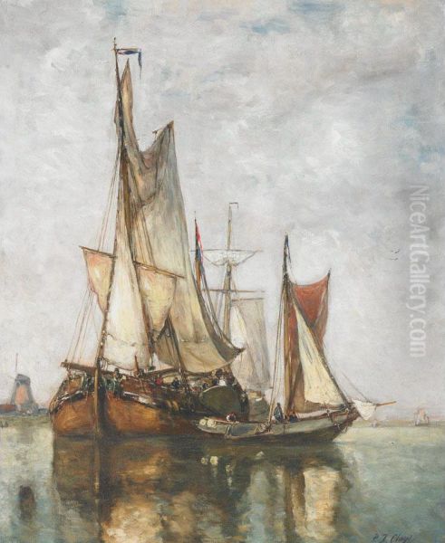 Unloading Boats At Anchor - view 1
