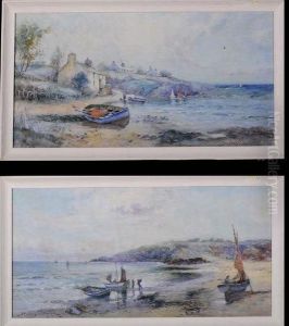 Beach Scenes With Fishing Boats