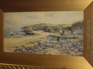 Anglesey Coastal Landscape With Maid On A Pathway By The Shore