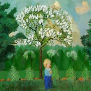 A Boy Standing Under A Tree