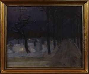 Motiv Med Kyrkogard by Curt Clemens