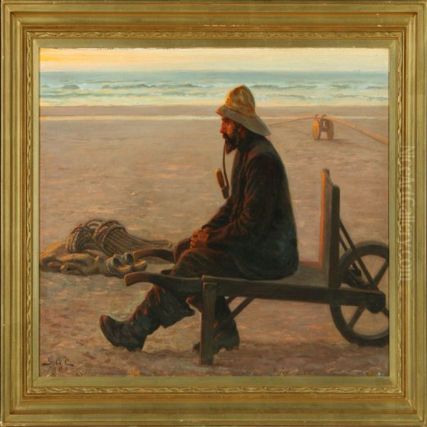 Fisherman At The Beach - view 1