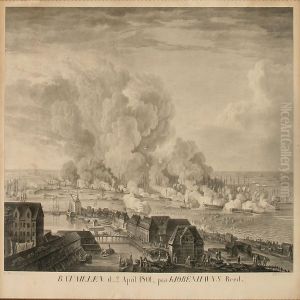 The Battle On Copenhagen Roadstead by Johan Frederik Clemens