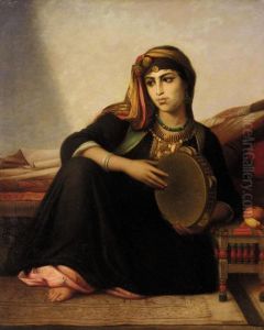 The Tambourine Player by Felix Auguste Clement