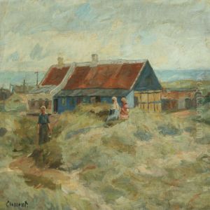 The Blue House In Skagen by Gad Frederik Clement