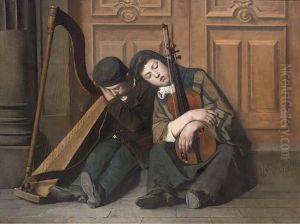 The Slumbering Street Musicians by P. Clement