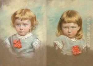 Portrait Of A Young Girl Head And Shoulders;
Two Portrait Of A Young Girl Head And Shoulders;
Two