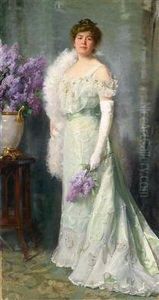 Dame Der Gesellschaft Mit Fliederstraus Dame Der Gesellschaft Mit Fliederstraus