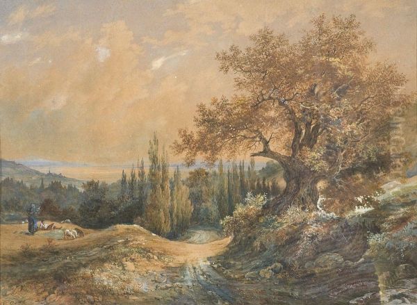 Couple De Bergers Au Bord D'un Chemin - view 1