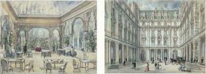 Neuf Dessins De L'hotel Continental A Paris, Vers 1880 by Hubert Clerget