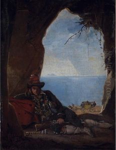 A Bandit In A Cave Near The Seashore
