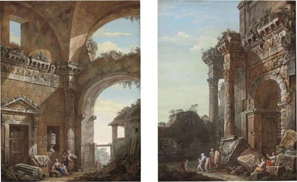 Two Architectural Capricci With Peasants, Musicians - view 1