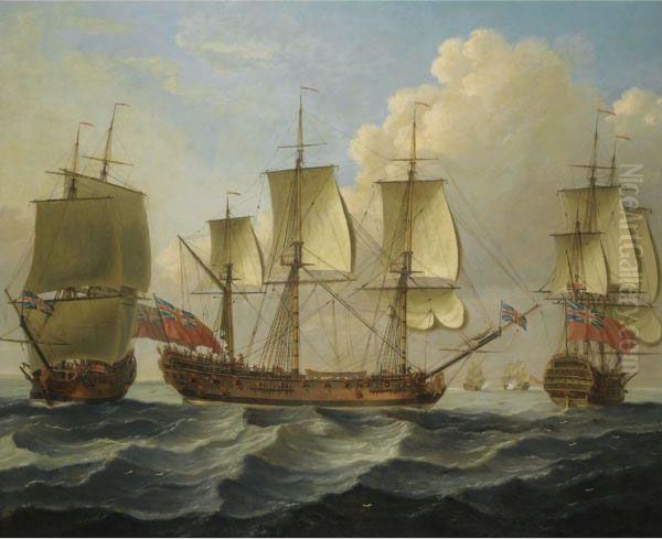 An East Indiaman In Three Positions - view 1