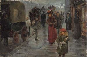 A Victorian Street Scene by Edward Charles Clifford