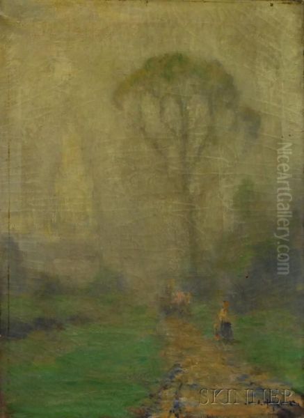 Misty Path With Figure - view 1