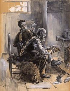 A Comforting Fireplace by Benjamin West Clinedinst