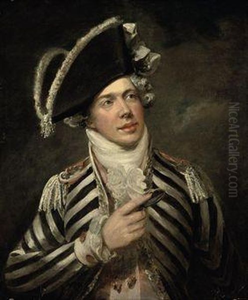 Portrait Of A Gentleman, Traditionally Identified As John Fawcett(1768-1837) As "friponi", Half-length, In A Black And White Coatand Black Hat - view 1