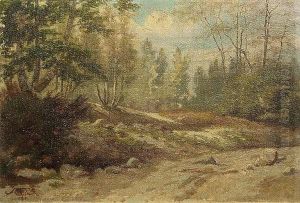 A Wooded Landscape by Albert Clinton Conner