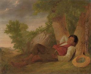 A Negro Boy Asleep At The Base Of A Tree by James Goodwyn Clonney