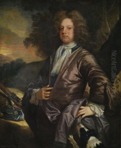 Portrait Of William Paul (1673-1711) Of Bray, Berkshire, With His Dog And A Gun
