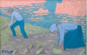 "le Ramassage Au Bord De La Cote" by Albert Clouard