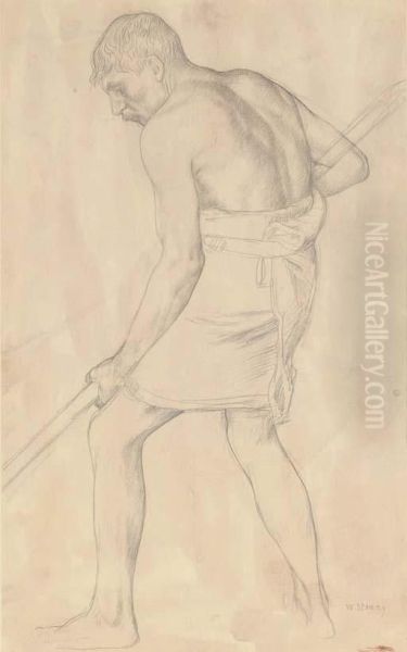 Study Of A Man Digging, For 'when Adam Delved' - view 1