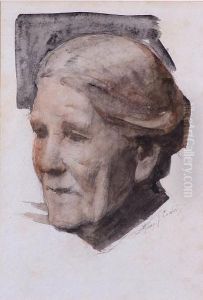Head Of An Old Woman by George James Coates