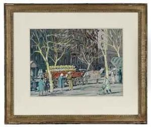 A Flower Seller On The Street by Henry Ives Cobb